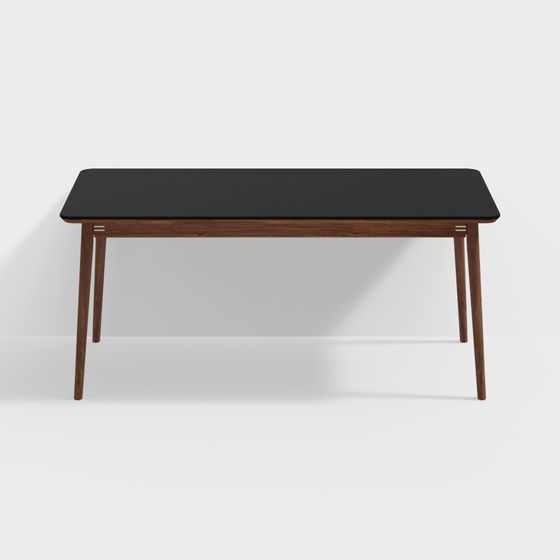 Обеденный стол с керамической столешницей из орехового дерева, черный, ширина 1800 мм