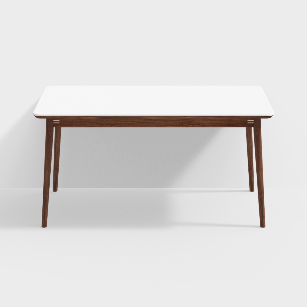 호두나무 세라믹 일체형 식탁 화이트 1600mm