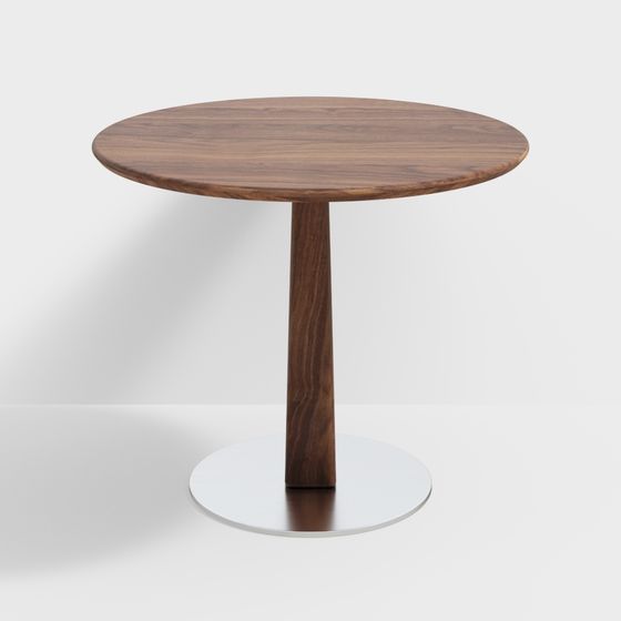 Table à Manger Ronde en Noyer Naturel 950mm de Large