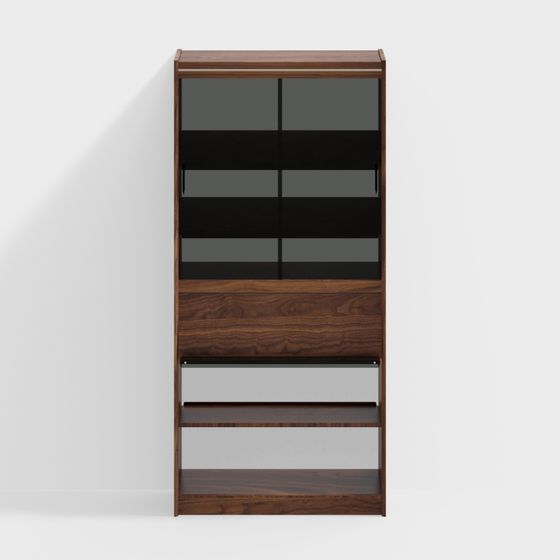 Walnut Natural Wood Open Shelf Type B