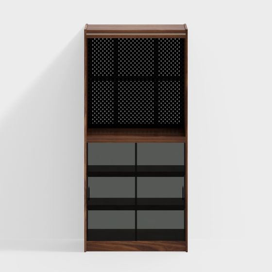 Walnut Natural Wood Open Shelf Type C