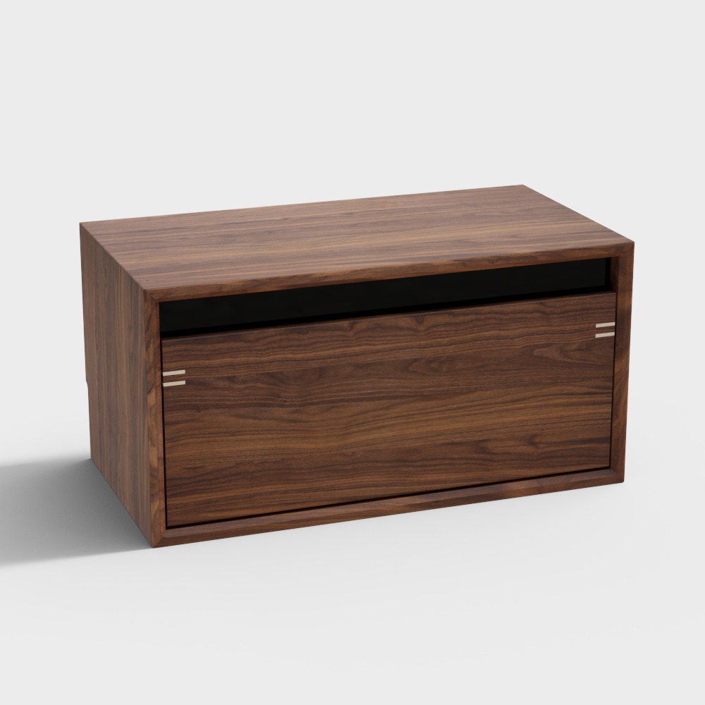 Walnut Natural Wood Combination Cabinet with Drawers