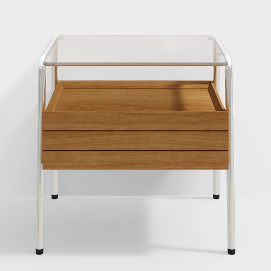 Cherry Wood Glass Top Sideboard