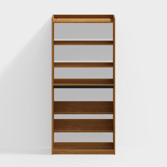 Cherry Multi-Functional Wooden Bookshelf with Partitions