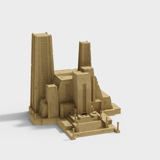 Ancient Fortress Ruins 3D Model