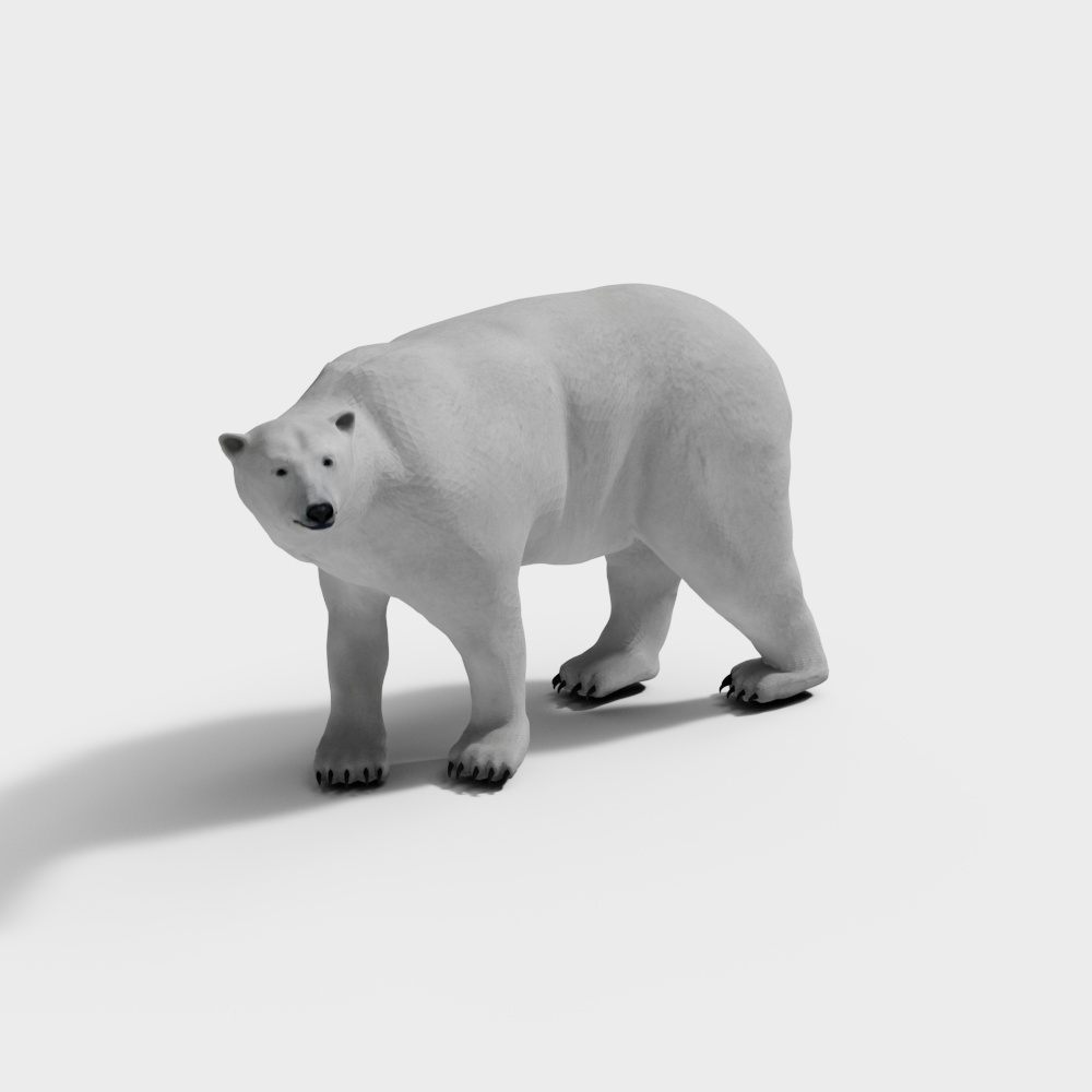 Realistic Low-Poly Arctic Bear 3D model