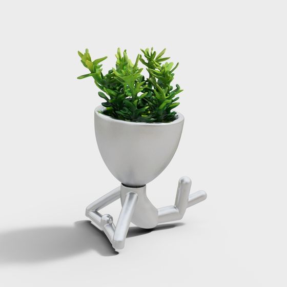 Green Plant Character 3D model for Creative Projects