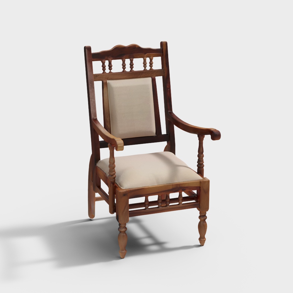 Vintage Armchair 3D Model – Classic European Design