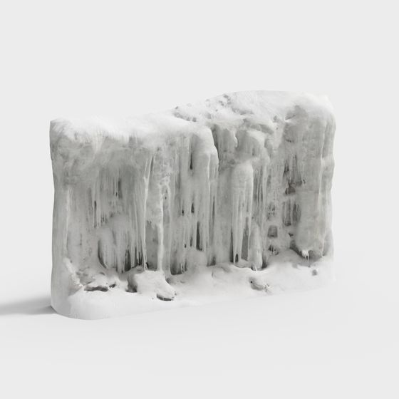 Elegant Glacier Sculpture 3D model for Winter Themes