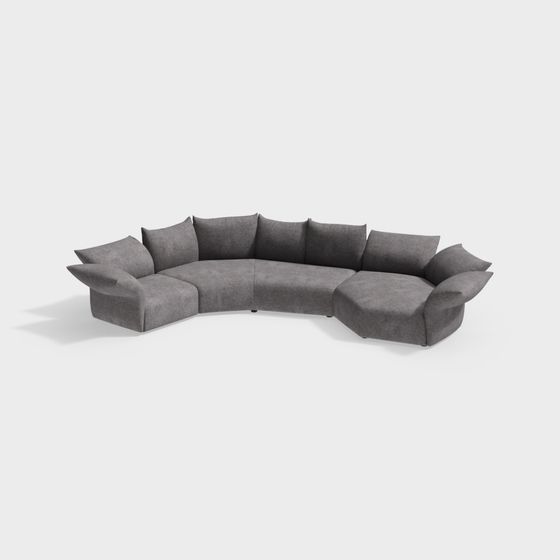 Stylish Low-Poly Sofa 3D model for Modern Spaces