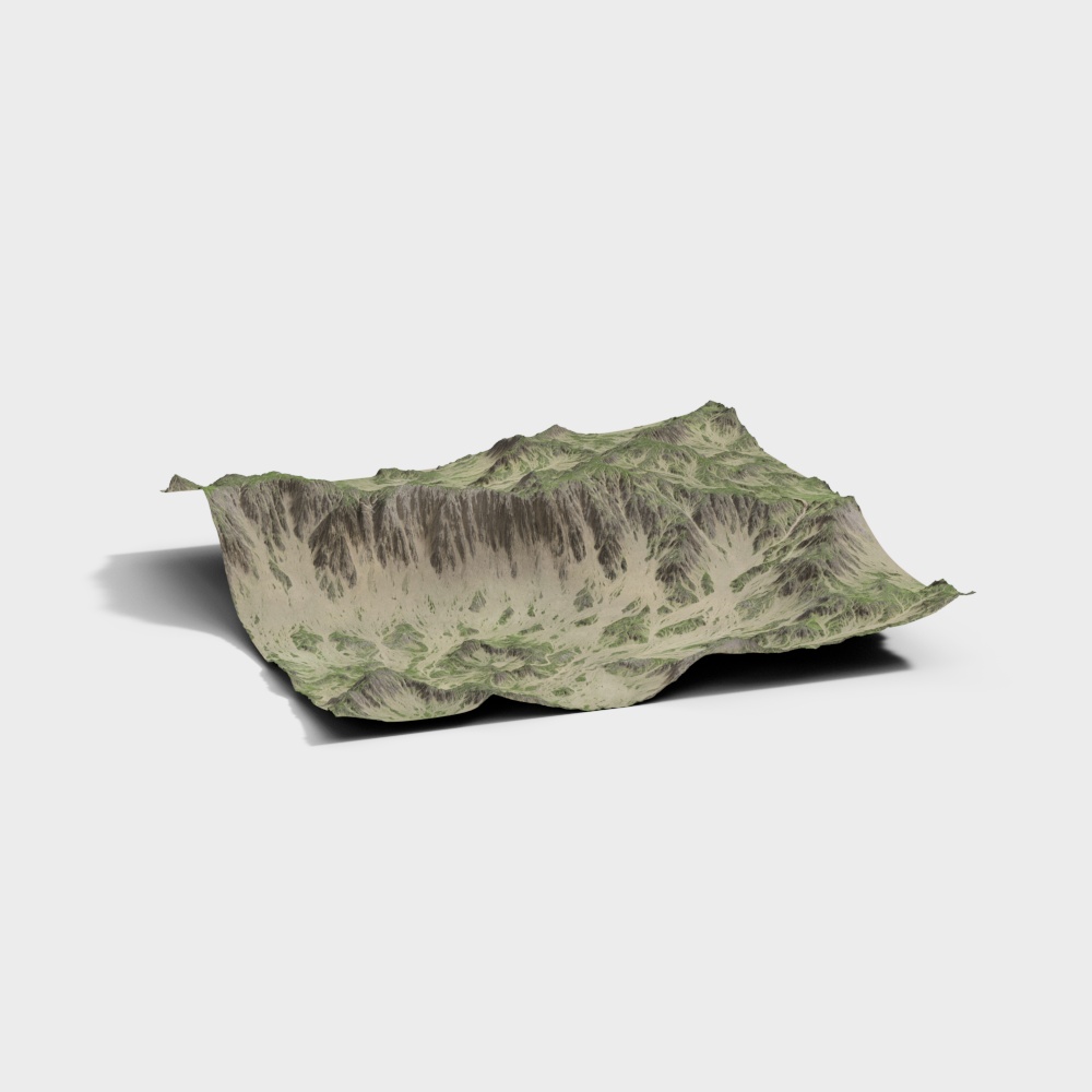 Mountain Range 3D Model with High Detail