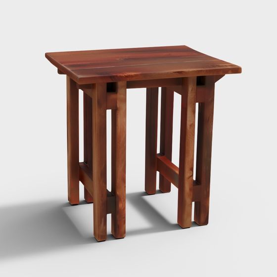 Charming Minimalist Square Table 3D model for Interiors