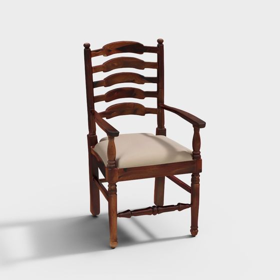 Vintage Wooden Chair 3D model