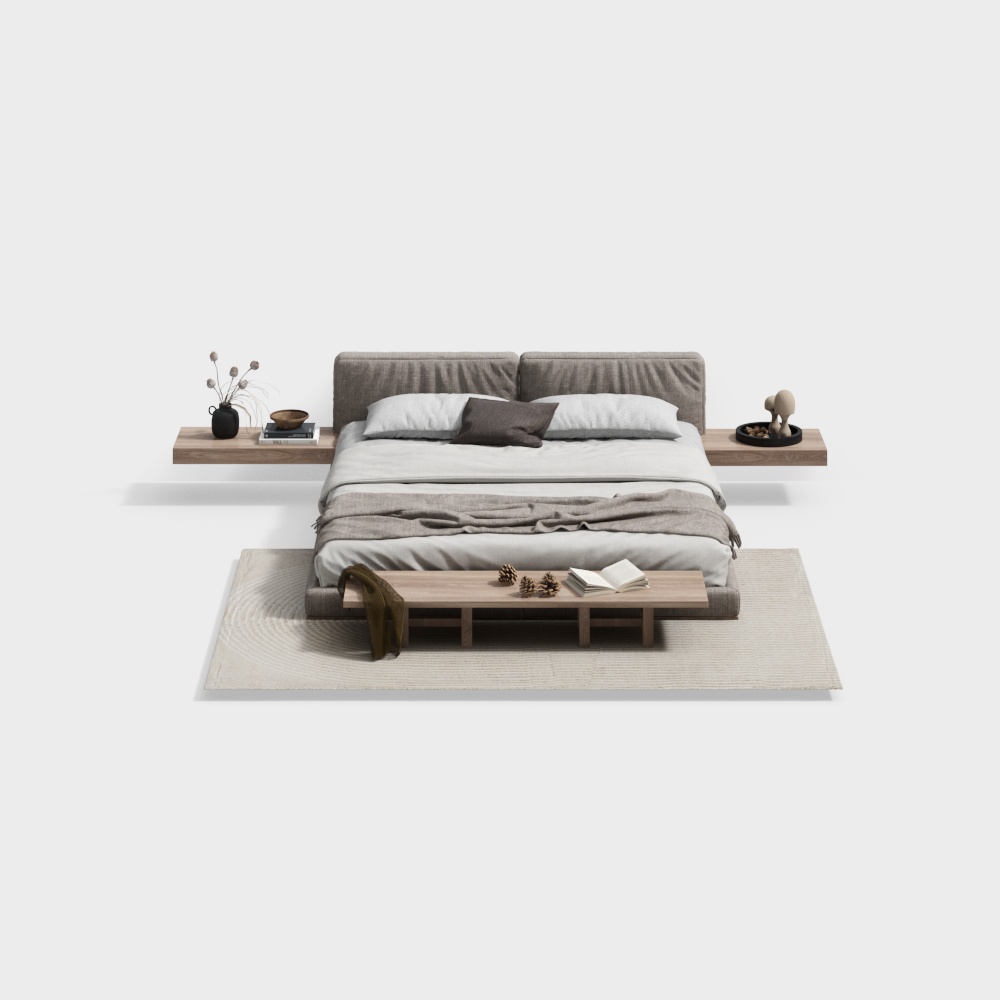 Combinazione Letto Matrimoniale Stile Wabi Sabi