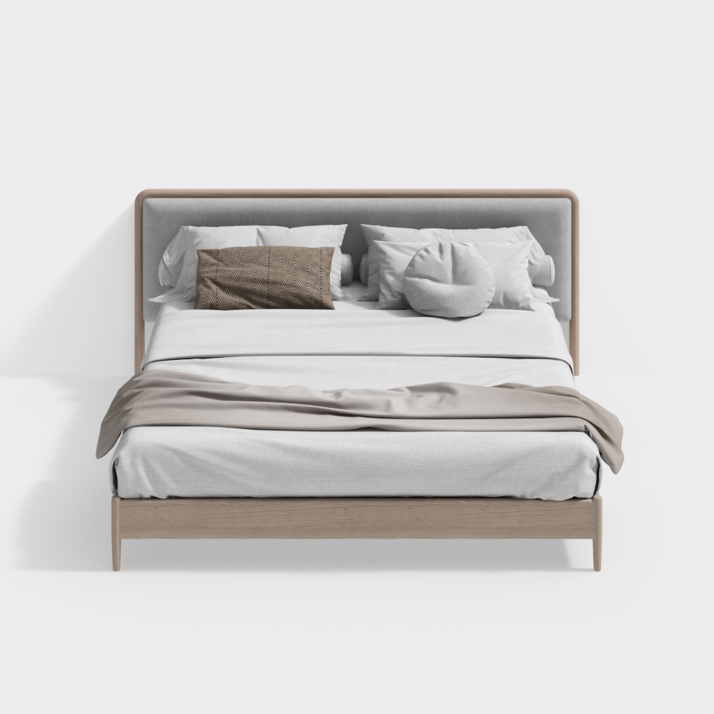 Simple Wooden Double Bed