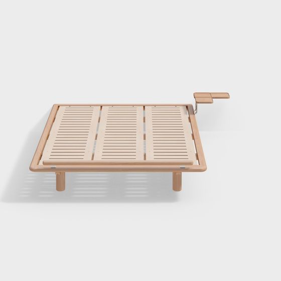 Cherry Wood Headboardless Bed Frame Queen Size Without Storage Shelf