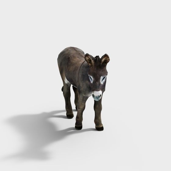Charming Low-Poly Donkey Friend 3D model