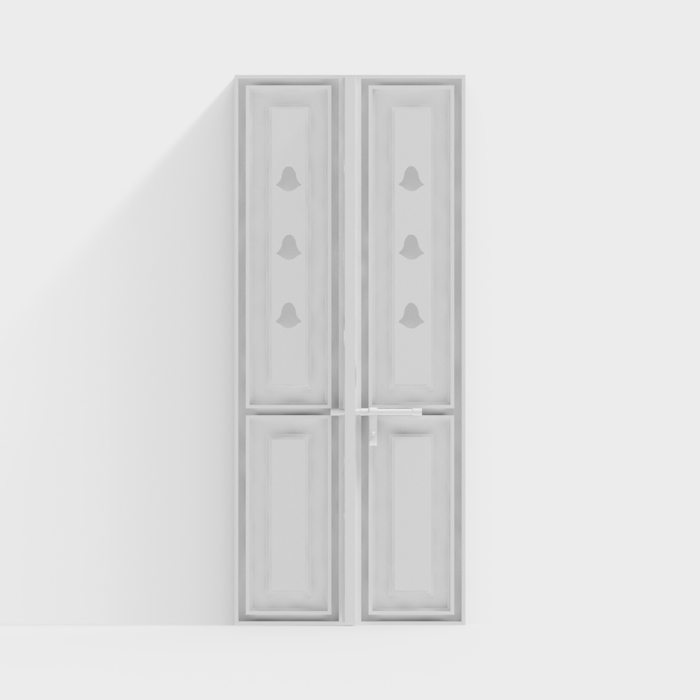 Pooja Door White Frame