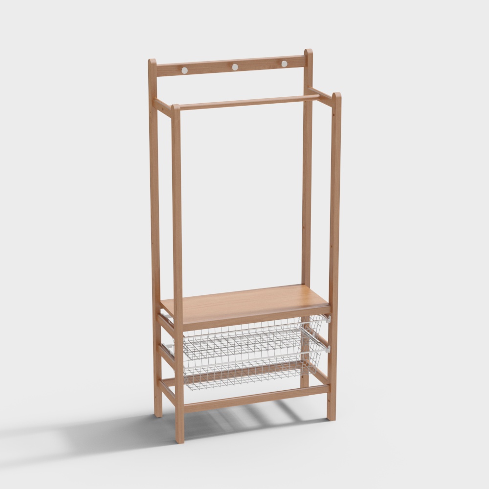 Cherry Wood Multifunctional Hanger Rack