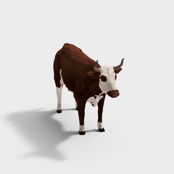Realistic Low-Poly Cow 3D Model - The Herdsman