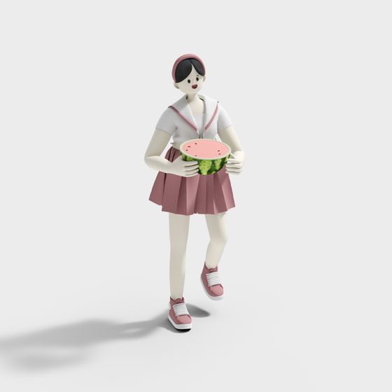 Charming Summer Girl 3D model