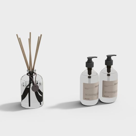 Minimalist Bathroom Accessories 3D model