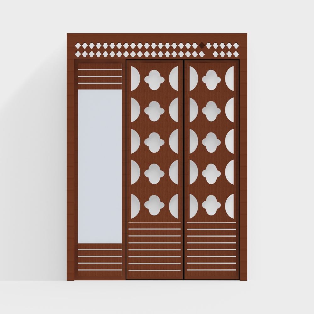 Pooja Door Traditional Cut Wood