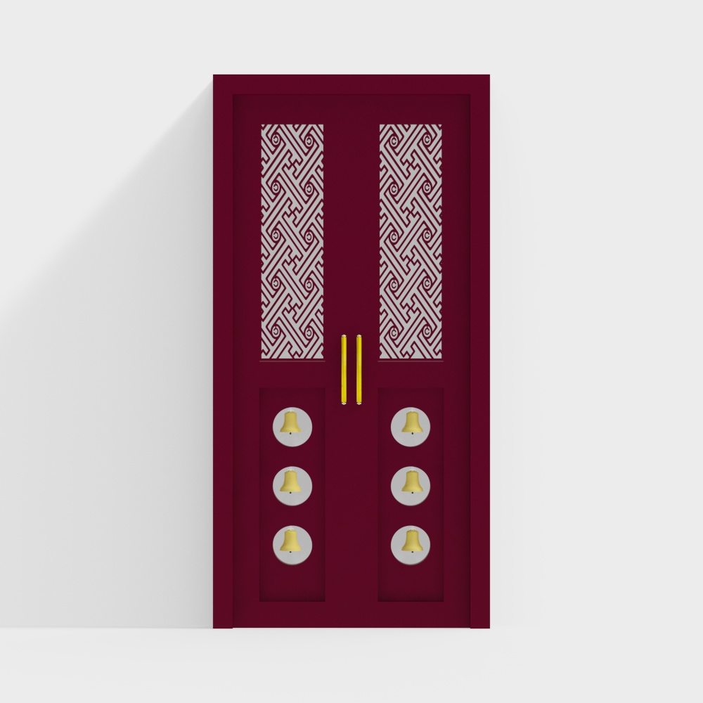 Pooja Room Door with Modern God Handle