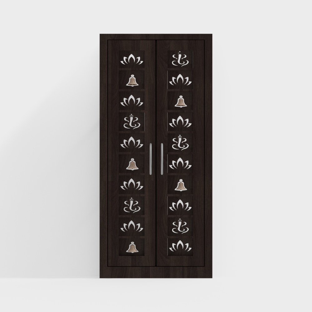 Pooja Door Dark Wood