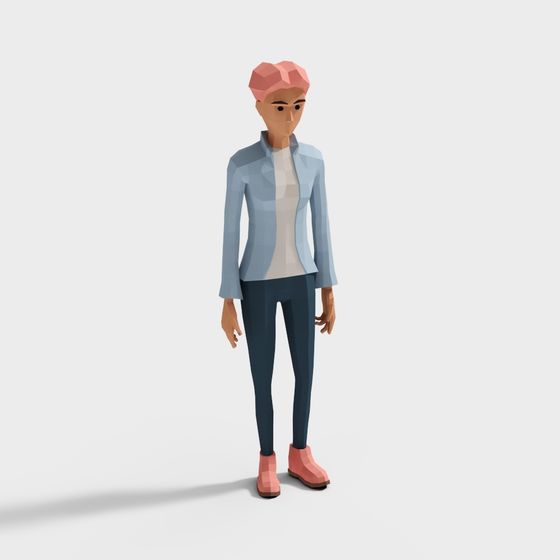 Urban Wanderer Low-Poly 3D Model