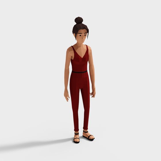 Urban Wanderer 3D model in Low Poly Style