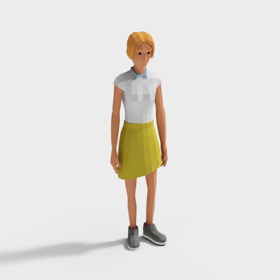 Urban Stroller Low-Poly 3D Model