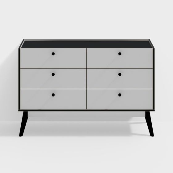 Mid-Century Modern Dresser 3D model for Creative Spaces