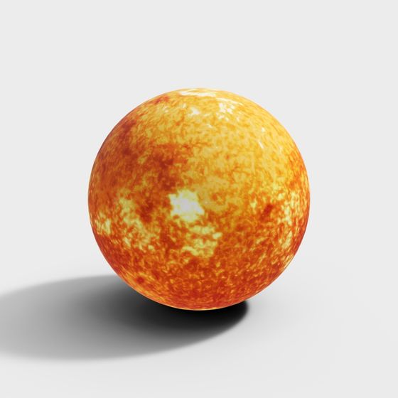 Realistic Low Poly 3D Sun Model