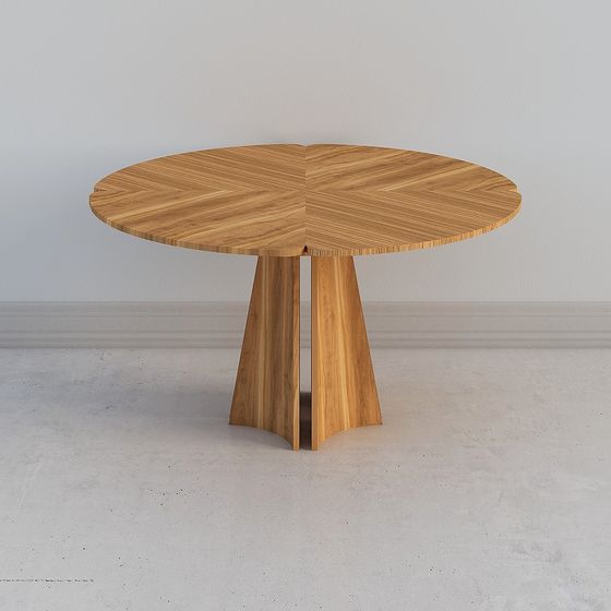 Sleek Wooden Dining Table 3D model