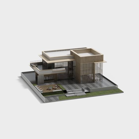 Unique Low-Poly Architectural 3D model