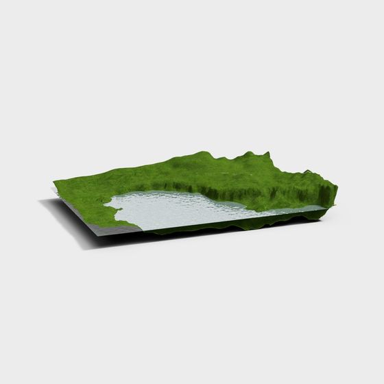 Grassland Lake Island 3D model