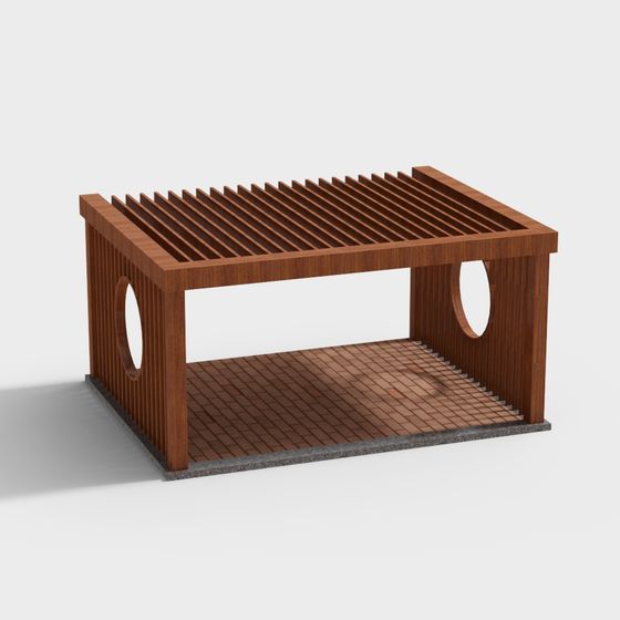 Modern Wooden Lattice Pavilion 3D model