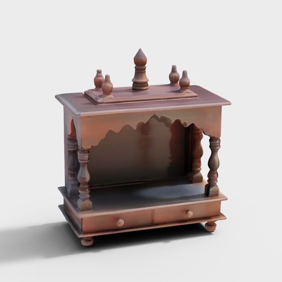 Elegant Vintage Fireplace 3D model for Interiors