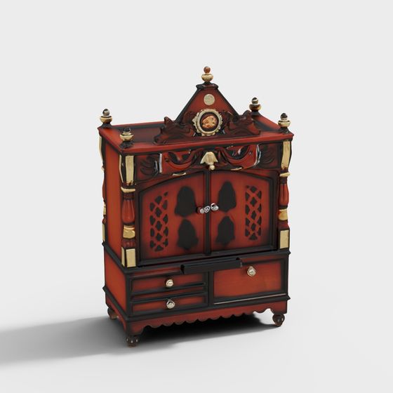 Vintage Bar Cabinet 3D model