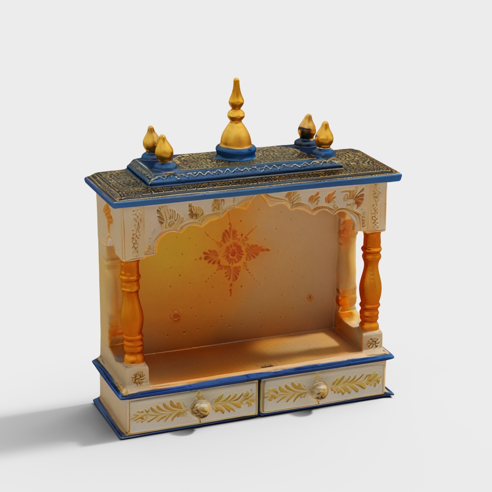 Kamdhenu Art and Craft Mandir Wooden Temple for Home