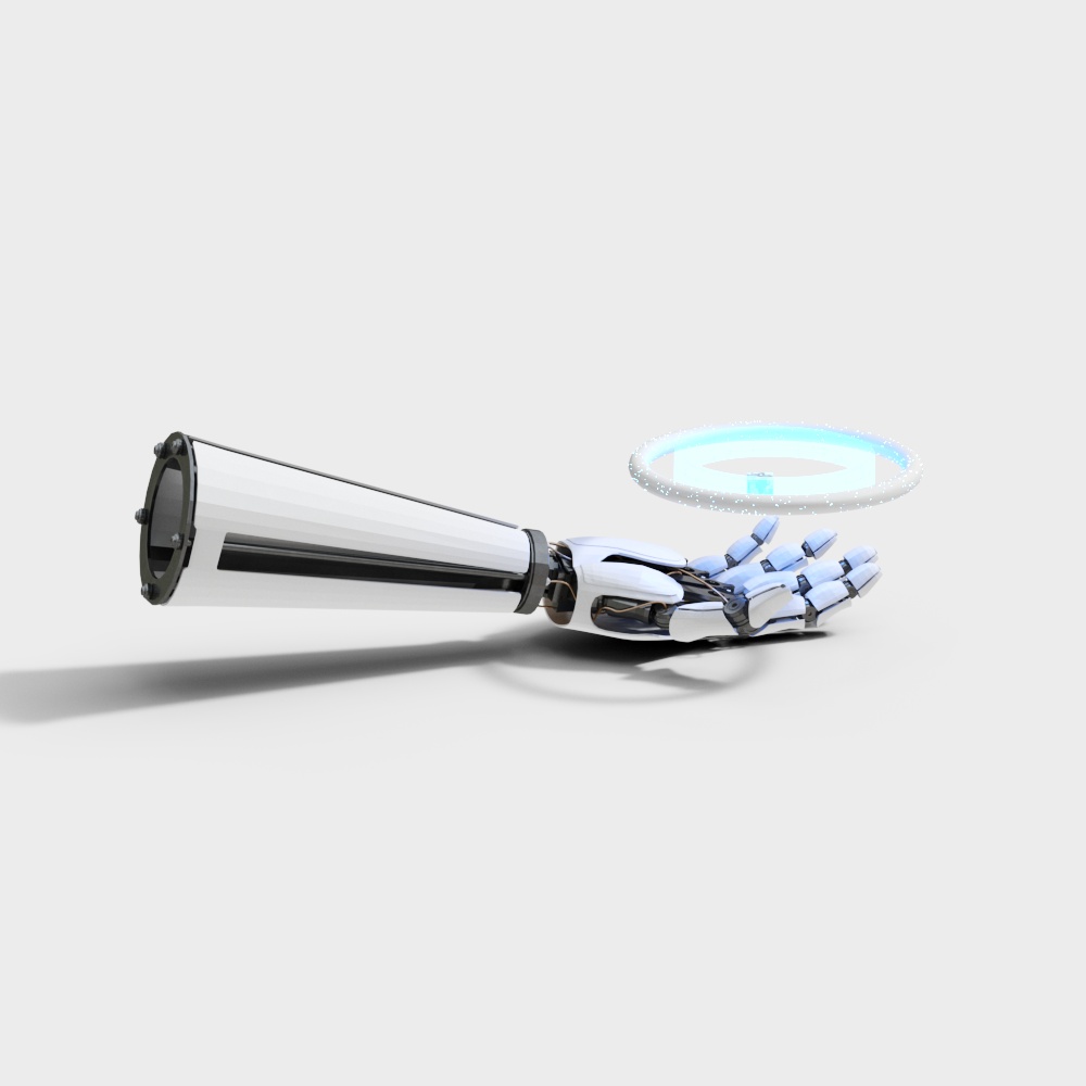 Futuristic 3D Model of a Robotic Arm