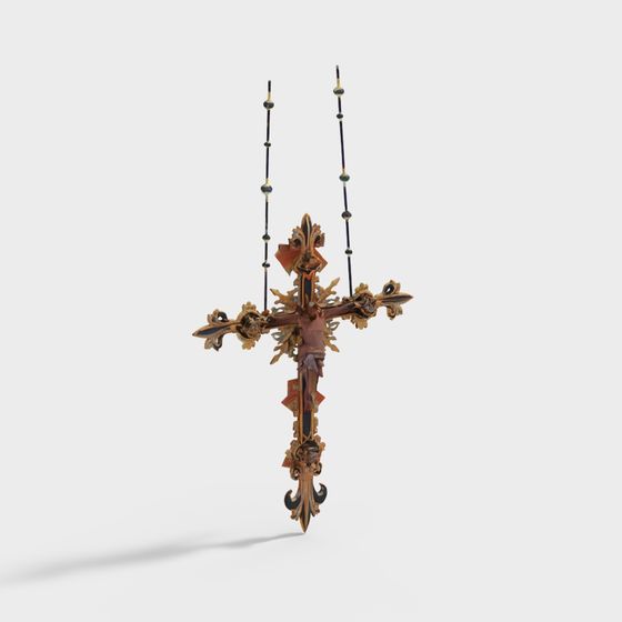 Elegant Religious Cross 3D model