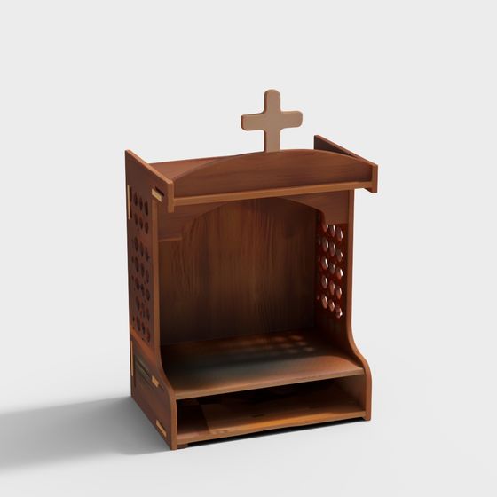 Stylish Altar Podium 3D model for Religious Spaces
