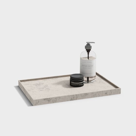 Low-Polygon Concrete Tray 3D model