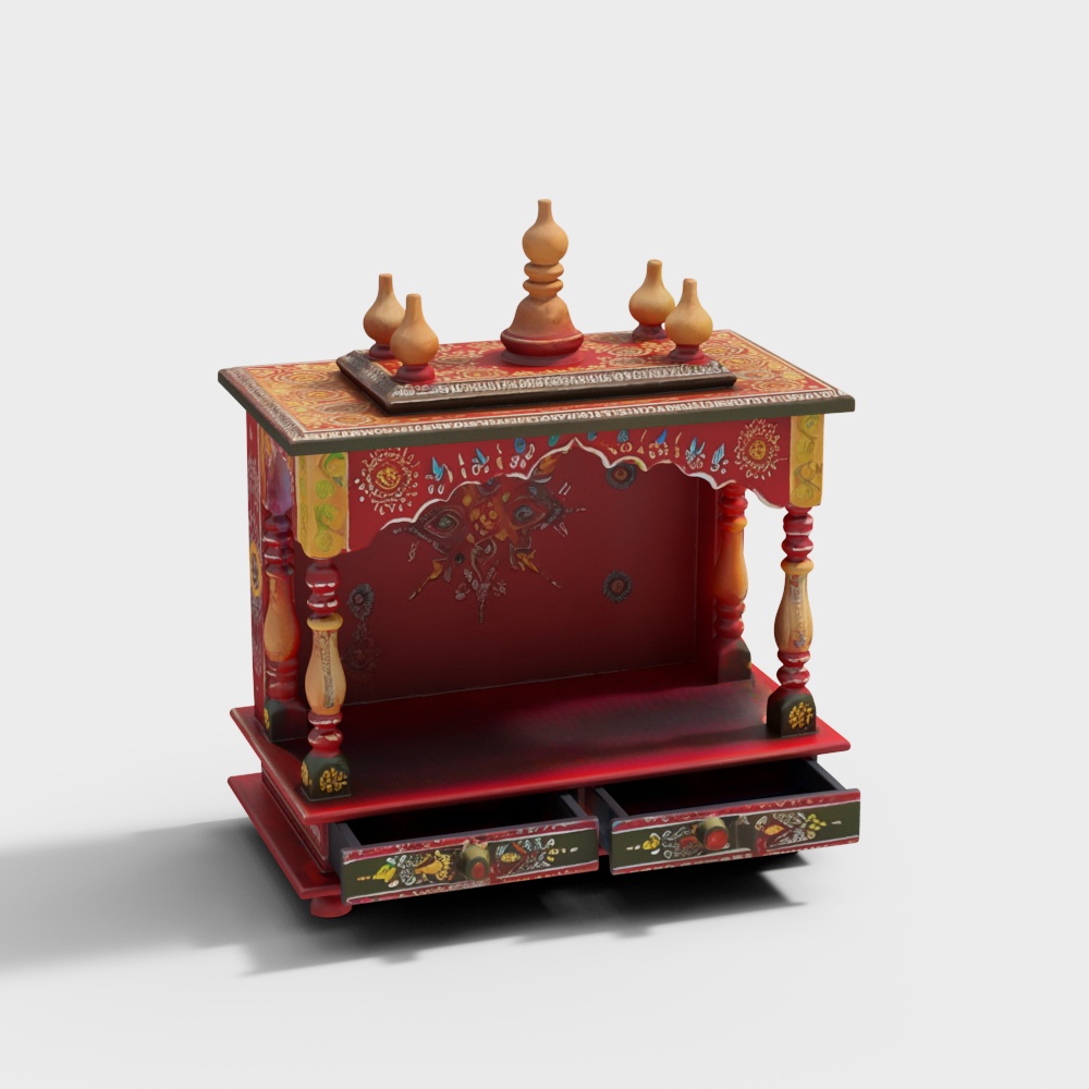 Handcrafted Wooden Home Mandir for Pooja Ghar