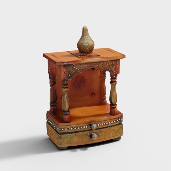Antique Wooden Table 3D model