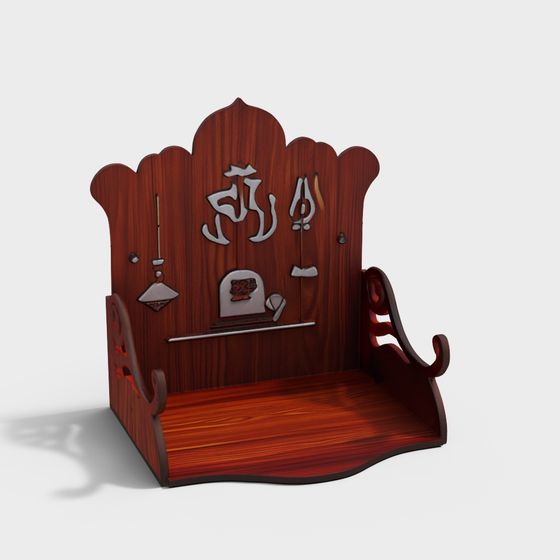 Exquisite Indian Altar 3D Model