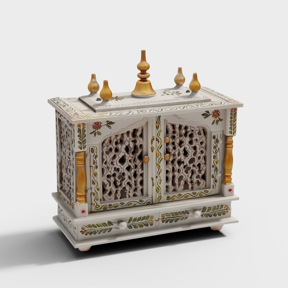 Handcrafted Wooden Home Mandir for Pooja Ghar