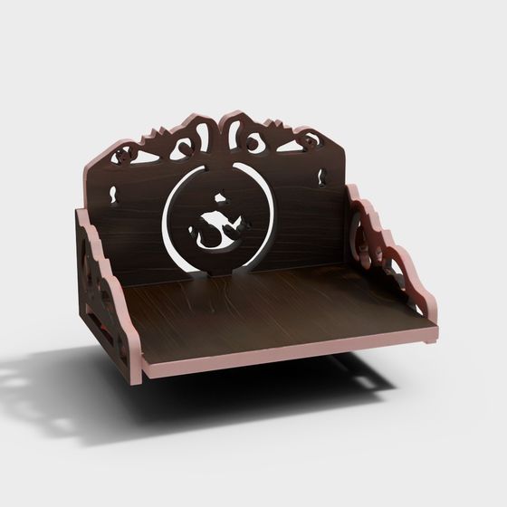 Vintage Bookshelf Low-Poly 3D Model